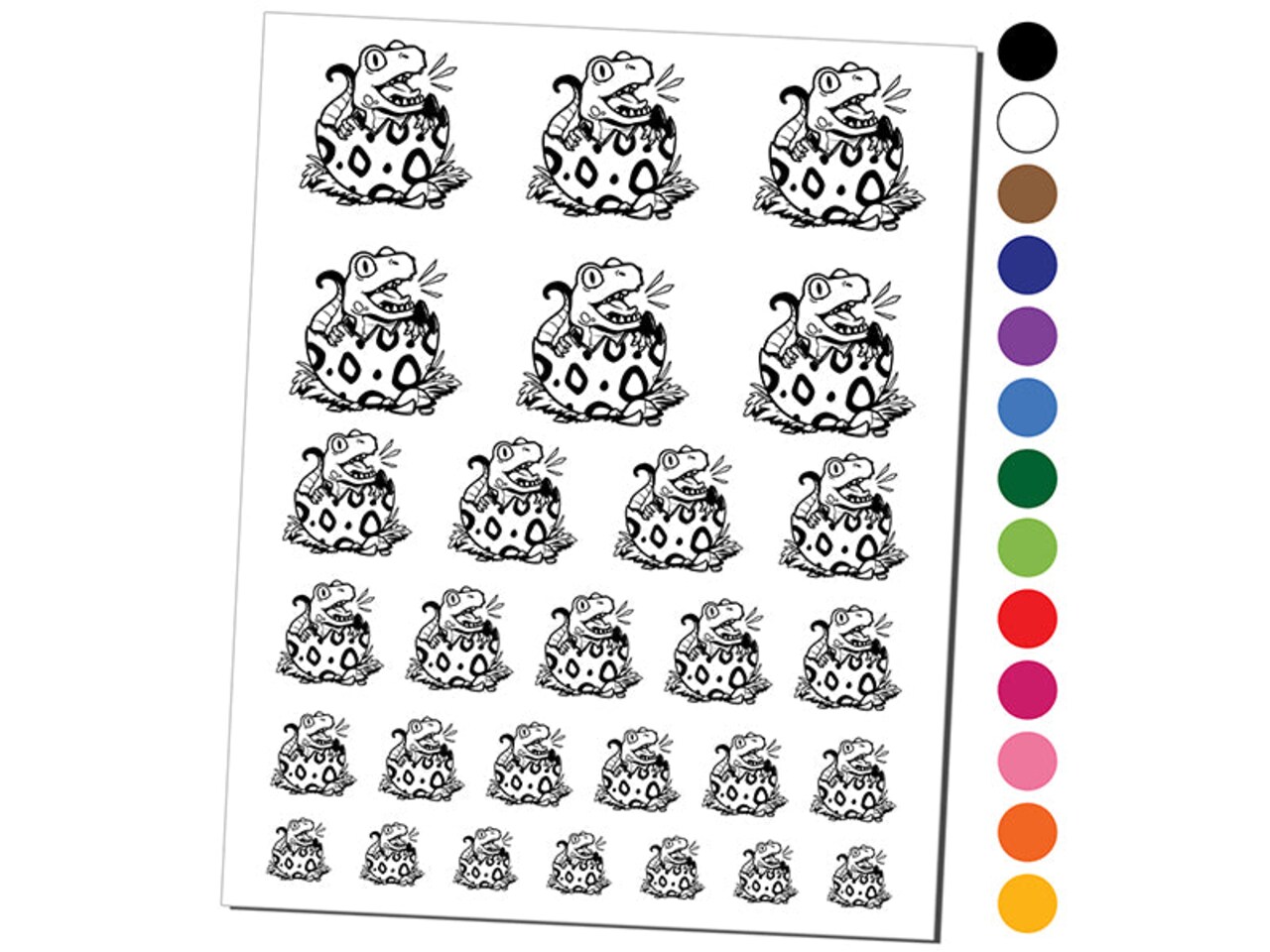 Baby Dinosaur Hatching From Egg Temporary Tattoo Water Resistant Fake Body Art Set Collection